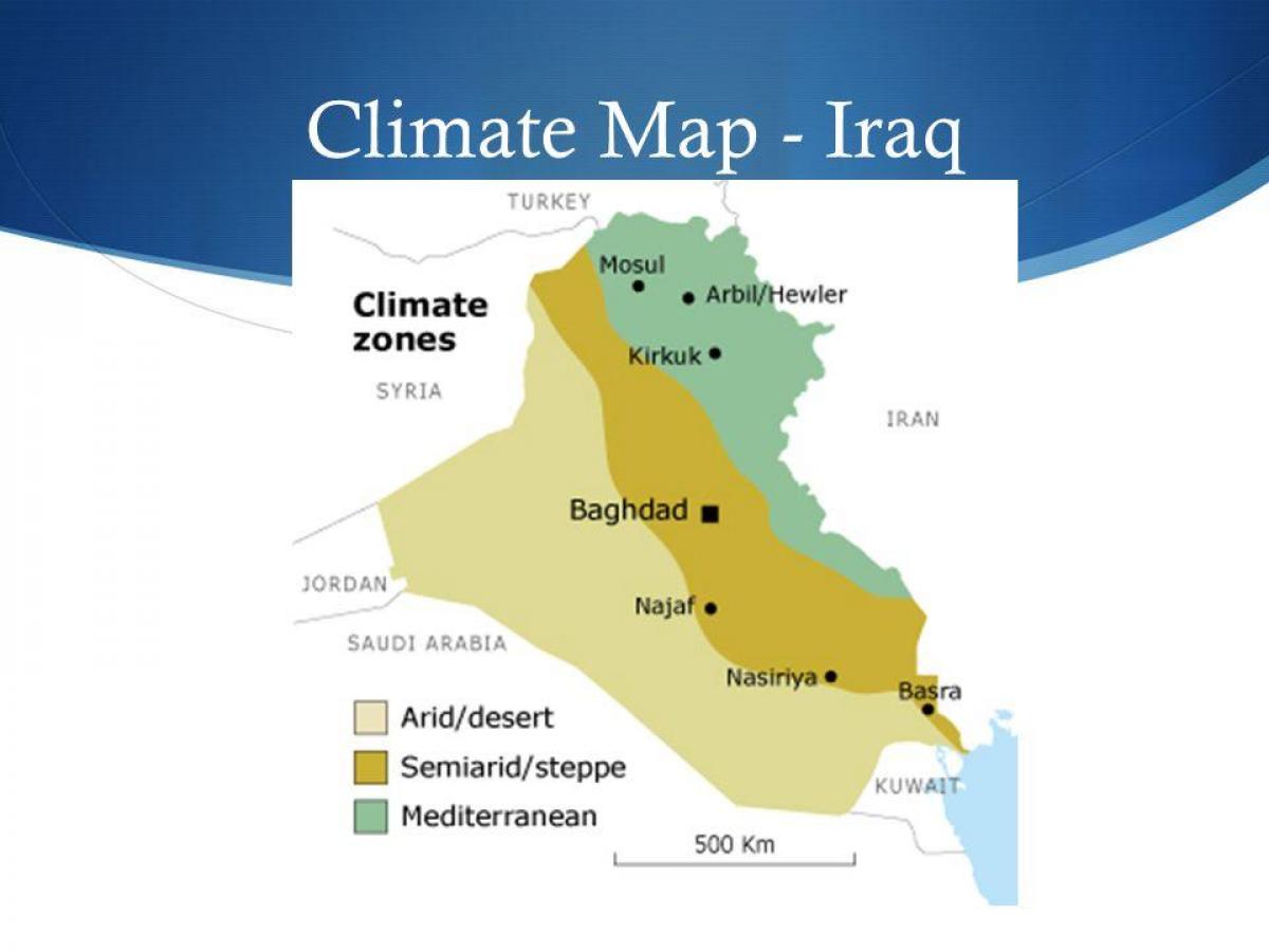 Mapa Iraku klímy