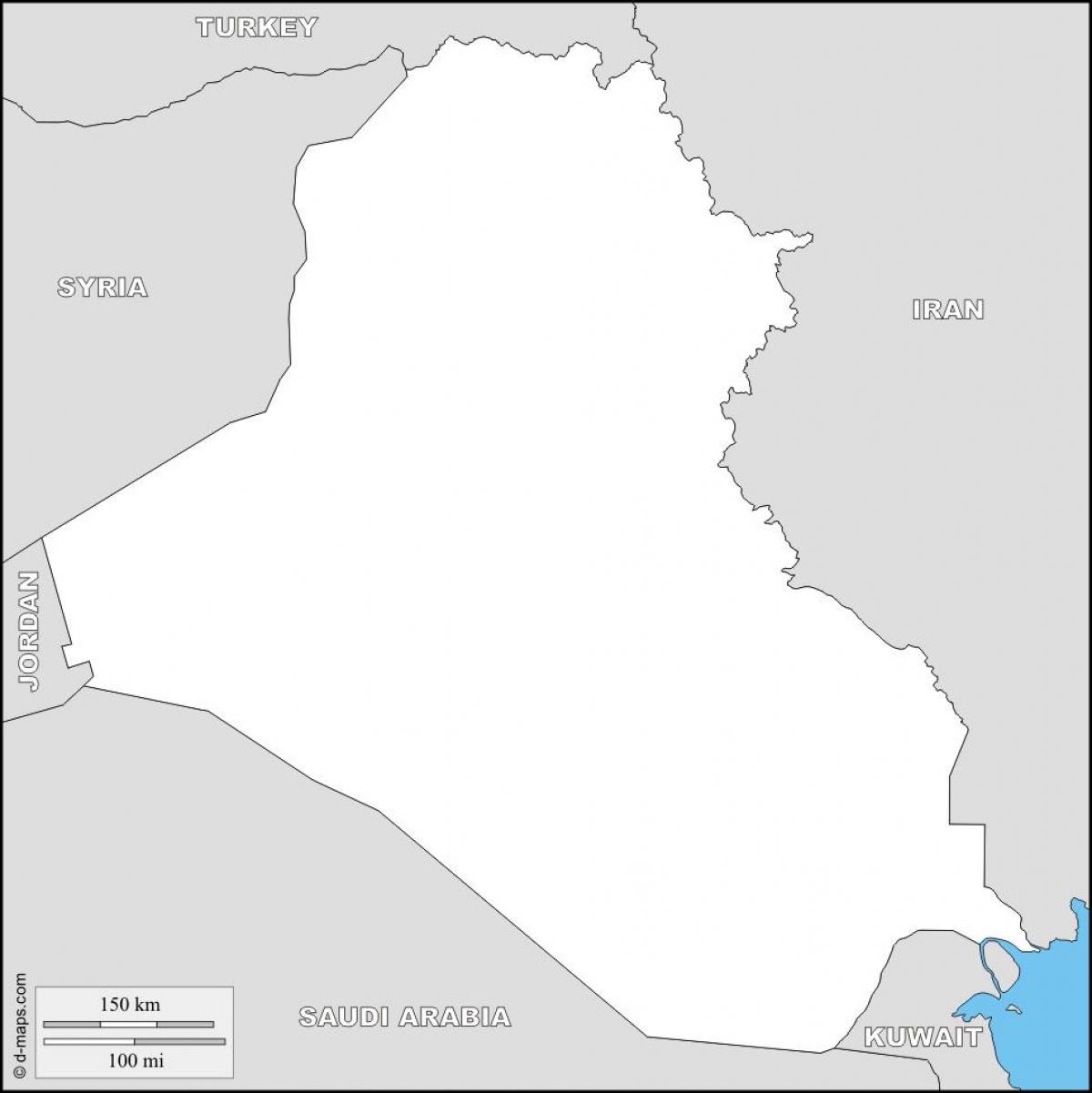 Mapa Iraku prázdne