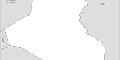 Mapa Iraku prázdne